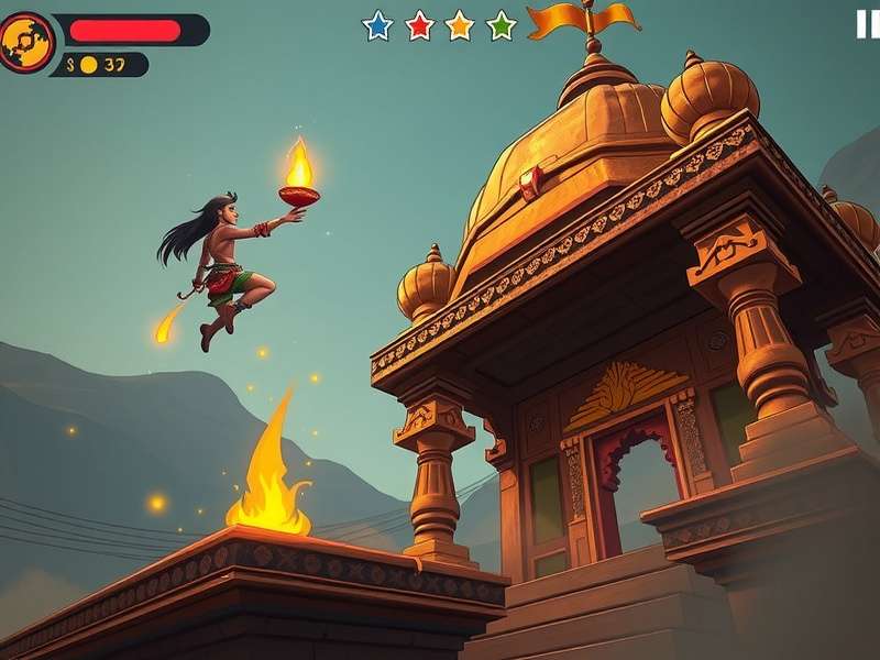 Chart showing Temple Dashing Hero download growth in India